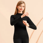 Women's mid-collar cashmere black suit / M