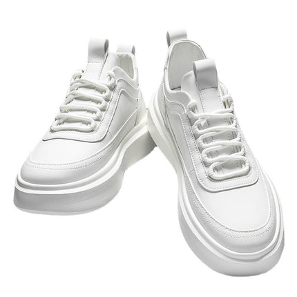 White Shoes Men's Shoes Summer Breathable Trendy Shoes Men's Sports Casual Shoes All-match Thick-soled High-height Shoes Men's Sneakers