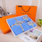 2 towels + 1 bath towel set in box [regular style] / Blue
