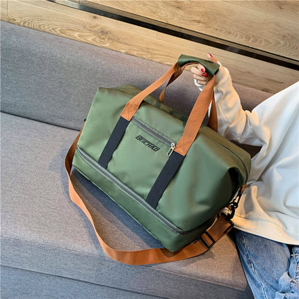 New Travel Bag Large Capacity Boarding Duffel Bag Cover Tie Rod Travel Gym Bag Cross-border Dry and Wet Separation Shoe Bin Bag