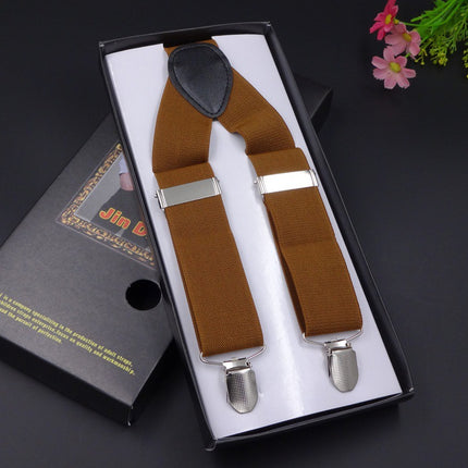 Factory direct men's strap three clip 3.5 jacquard strap 3.5*115cm three clip printing ribbon multicolor
