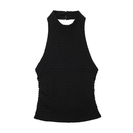 Foreign trade cross-border supply wholesale European and American wind texture hanging neck collar jacket 5039492 texture pants 5039347