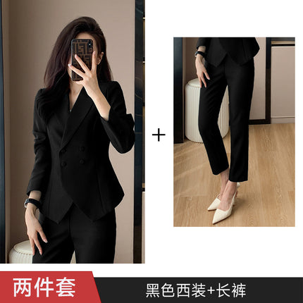 Green Suit Jacket Women's 2023 New High-end Dress Work Clothes Elegant Autumn and Winter Goddess Fan Professional suit