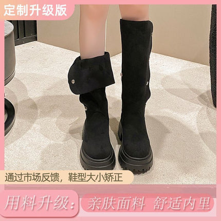 Maillard Brown Boots Long Boots Women's 2025 Autumn and Winter New Small Mid-Calf Knight Boots Two-Wear Western Boots