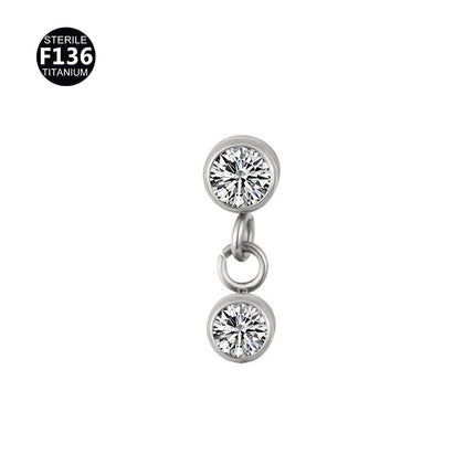New pendant lip nail 0.9 teeth F136 titanium alloy moon lightning cone lip nail ear bone nail tragus 5A zircon