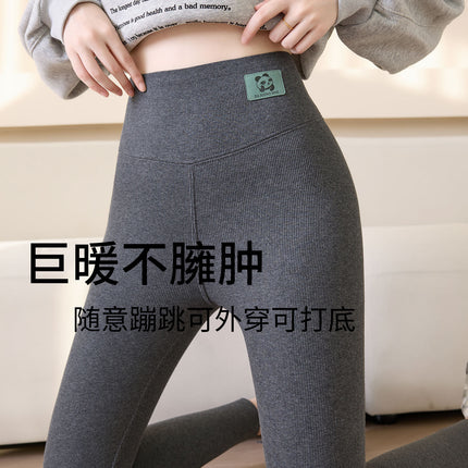 Cotton Lambswool Leggings for Women 2025 Winter New High-Waisted Warm Fleece-Lined Thickeneded Outer and Inner Wear Large Size Autumn Pants