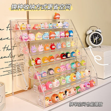 Cross-Border Acrylic Display Stand Transparent Multifunctional Storage Box Desktop Blind Box Cute Figurine Step Storage Rack