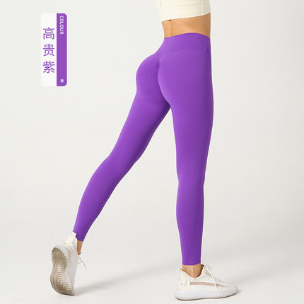 European and American Peach Naked Yoga Pants Women's Ins High Waist Hip-lifting Chrysanthemum Sports Tight Pants Sexy Cycling Fitness Pants