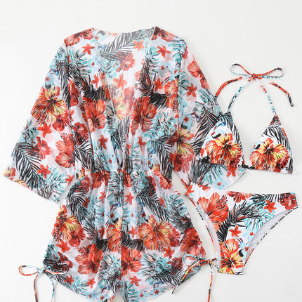 2025 New Sunscreen Printed Cover-Up Swimwear Women's European and American Cross-Border Bikini Three-Piece Set Separates Swimsuit Aliexpress