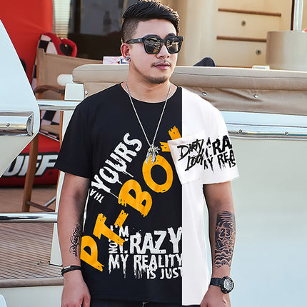 A variety of short-sleeved chubby brother fashion brand new summer men's half-sleeved t-shirt plus fat increase loose leisure fat guy t-shirt