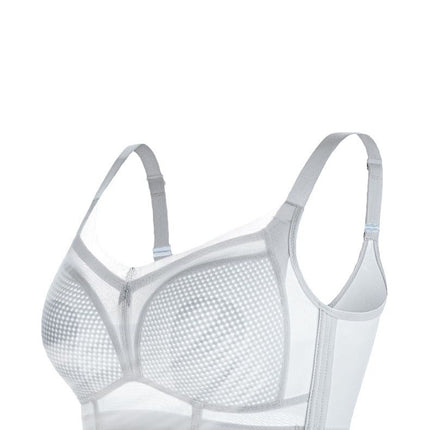 Thin Breathable Non-rimmed Full Cup Big Chest Shown Chubby MM Top Bra Gathering Asparaginis plus size Underwear