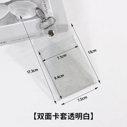 Waterproof PVC Transparent Flash Powder Card Set Work Card Student Meal Card Certificate Star Peripheral Small Card Storage Set Pendant