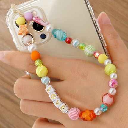 Factory direct supply handmade beaded mobile phone lanyard bluetooth speaker lanyard flashlight fan selfie stick U disk sling
