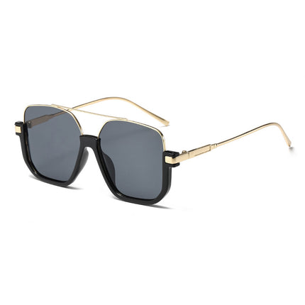 Sunglasses for Women with Big Faces, Internet Celebrity Sunglasses, Men's Masks, Street Lenses, Fashionable One-Piece Large Frame, Trendy Brown Slimming Look