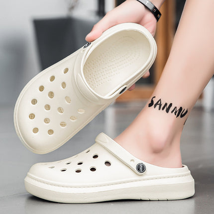 Cross-border Hole Shoes Men's Light Soft Slippers Casual Breathable Garden Baotou Slipper Men's Beach Shoes Men's Trendy