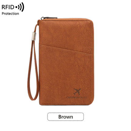 Cross-Border New Rfid Anti-Theft Passport Holder, Stylish and Simple Travel Passport Wallet and Document Organizer