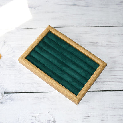 Walnut Color Jewelry Tray Ring Storage Box Solid Wood Ring Plate Earrings Earrings Bracelet Display Jewelry Display Rack