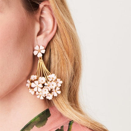 Oscar European and American Mid-Century Style Oil Dripping Enamel Bouquet Shape Brass 925 Silver Needle Niche Design Unique Earrings for Women