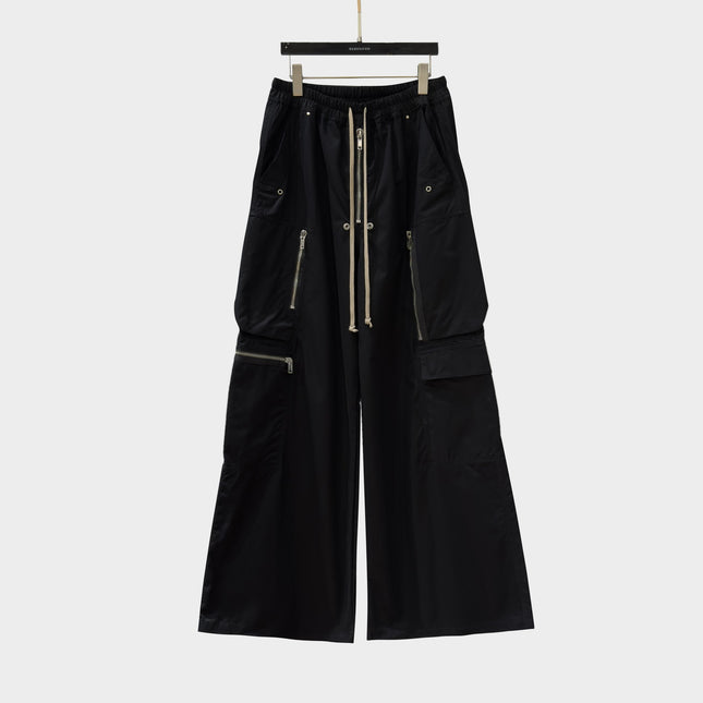 Subhuman Men's Style | Dark Style American High Street Long Pants with Zipper Pockets, Loose Straight-Leg Men's Floor-Length Pants