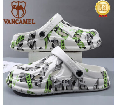 Summer Hollow Men's Clogs, Breathable Two-Wear Toe-Toe Sandals, Seaside Travel Slip-On Beach Shoes, Drop Shipping