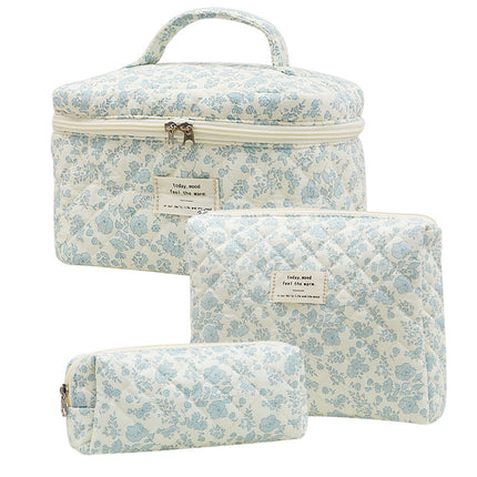 2025 Small Fresh and Cute Cotton Cosmetic Bag Niche Portable Toiletry Cosmetics Bag Floral Ins Cute Box Bag Box