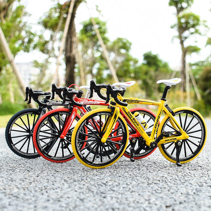 Cross-Border Artificial Bicycle Model 1:8 Alloy Mountain Foldableing Artificial Road Bike Ornaments Off-Road Bicycle Toys