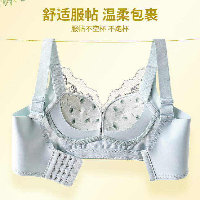 Autumn and Winter Non-Magnetic Lace Underwear for Women, Red, Wire-Free, Anti-Sagging Push-Up Bra, New Product, Breast Reduction and Delivery