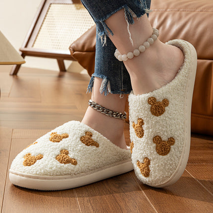 Fashion House Slippers for Women Men Winter Warm Home Comfy Shoes Cute Cartoon Indoor Slides Soft Sole Shoes Christmas Gifts