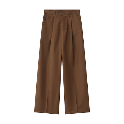 2024 Design New Style Dipped Casual Pants Men's Korean-style Non-ironing Loose Wide-leg Simple All-match Straight Pants