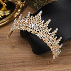 Golden v-shaped marquise crown