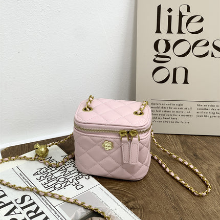 New Textured Box Bag Niche Fashion Lipstick Bag Versatile Small Fragrant Style Rhombus Chain Shoulder Crossbody Bag for Women