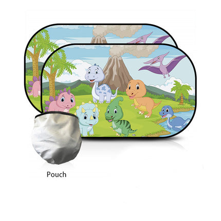 Car Sunshade Cartoon Sun Protection Heat Insulation Sunshade Sunshade Electrostatic Film Side Window Sunshade Car Interior Accessories Summer
