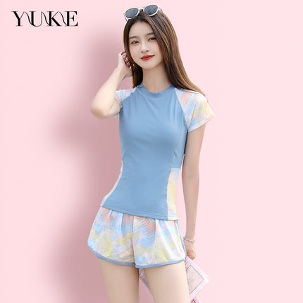 Women's Swimsuit for Hot Springs, Slimming and Tummy-Concealing, 2026 New Model, Two-Piece, Conservative, Student Professional Sports Square-Leg Swimwear