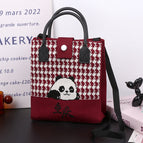 [light luxury and simple] squinting smiling panda (chongqing) angora red (black portable)112102