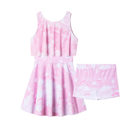 Children's swimsuit cute middle and big children's split swimsuit Marine cartoon printed swimsuit comfortable inner village Korean style