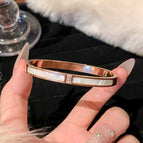 Imitation white fritillary bracelet [rose gold]-titanium steel