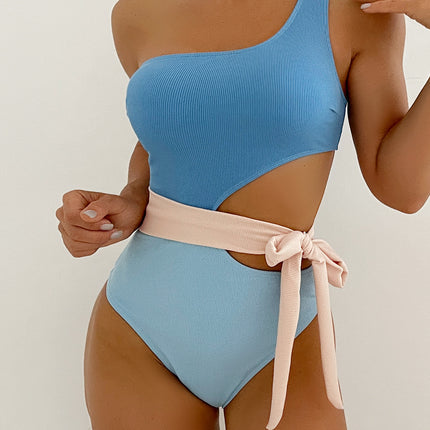 Cross-Border One-Piece Swimsuit for Women, High-End Huludao Swimsuit, Hot Spring Women's Conservative Leather Swimsuit