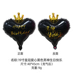 19inch crown heart black male happy birthday