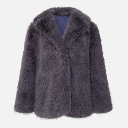 Imitation Fox Fur Grass Coat Imitation Fox Fur Lazy Style Paris Women's Fashion Fur Coat