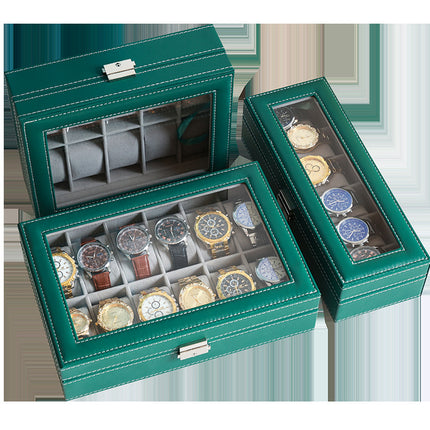 2025 New Leather Watch Box Storage Box with Lock Home Watch Organizer Display Box Mechanical Watch Jewelry Box