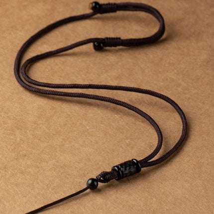 Ebony hand-woven necklace rope men's and women's halter necklace long versatile simple necklace retro jewelry rope