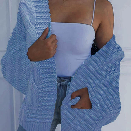 2026 European and American Aliexpress Women's Original Quality Thickened Mohair Cardigan Sweater Casual Open-Front Warm Coat