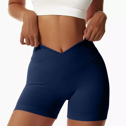 European and American Outdoor Yoga Shorts Elastic High Waist Running Fitness Tight Peach Hip Seamless Sports Shorts for Women