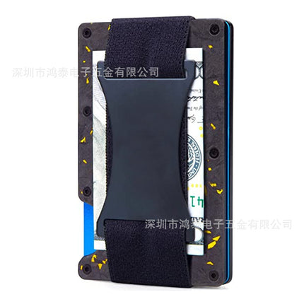 Cross-border Forged Carbon Pattern Card Holder RFID Metal Card Holder Red Forged Carbon Blue Forged Carbon Men's Minimalist Ultra-thin Wallet
