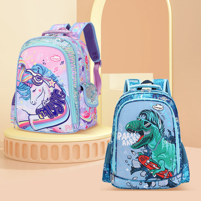 2025 New Primary School Bags for Grades 1, 2, 3 to 6, Burden Reduction and Spine Protection Children's Backpack Unicorn Backpack