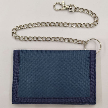 Folding anti-theft chain men's coin purse cross-border black three-fold small wallet zipper key chain card pocket