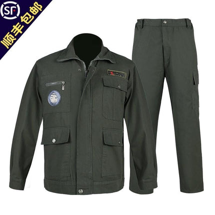 Army green overalls suit men's autumn work wear-resistant anti-scalding long sleeve welder labor protection clothing workshop Tooling Tooling