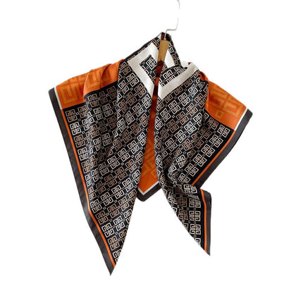 Cross-border double-sided two-color silk scarf ladies leopard print scarf print twill silk senior sense 70cm square towel wholesale