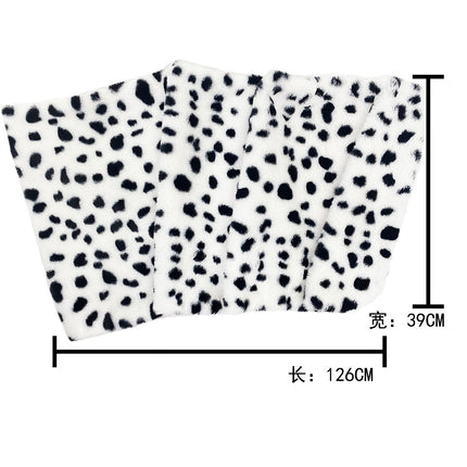 Foreign Trade Black and White Long Skirt Fur Shawl Kuiara 101 Dalmatians Movie Cosplay Dress Suit Women's Clothing