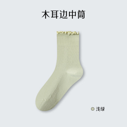 Summer socks women loose pile socks women summer thin breathable tube wooden ear cotton socks Zhuji socks wholesale